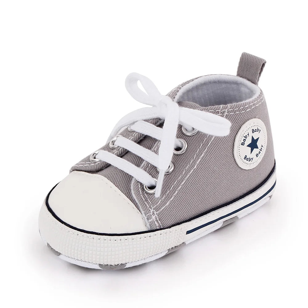 Baby Canvas Sneakers – Classic Soft Sole Non-Slip First Walker Shoes for Boys & Girls
