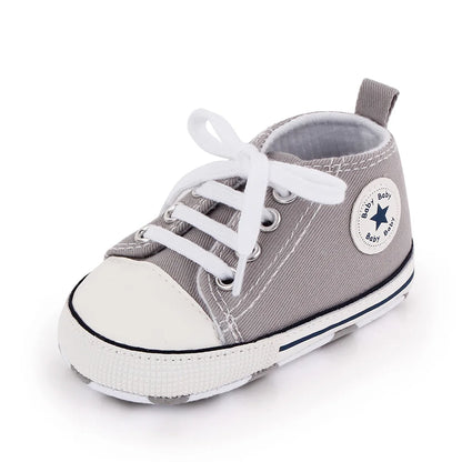 Baby Canvas Sneakers – Classic Soft Sole Non-Slip First Walker Shoes for Boys & Girls