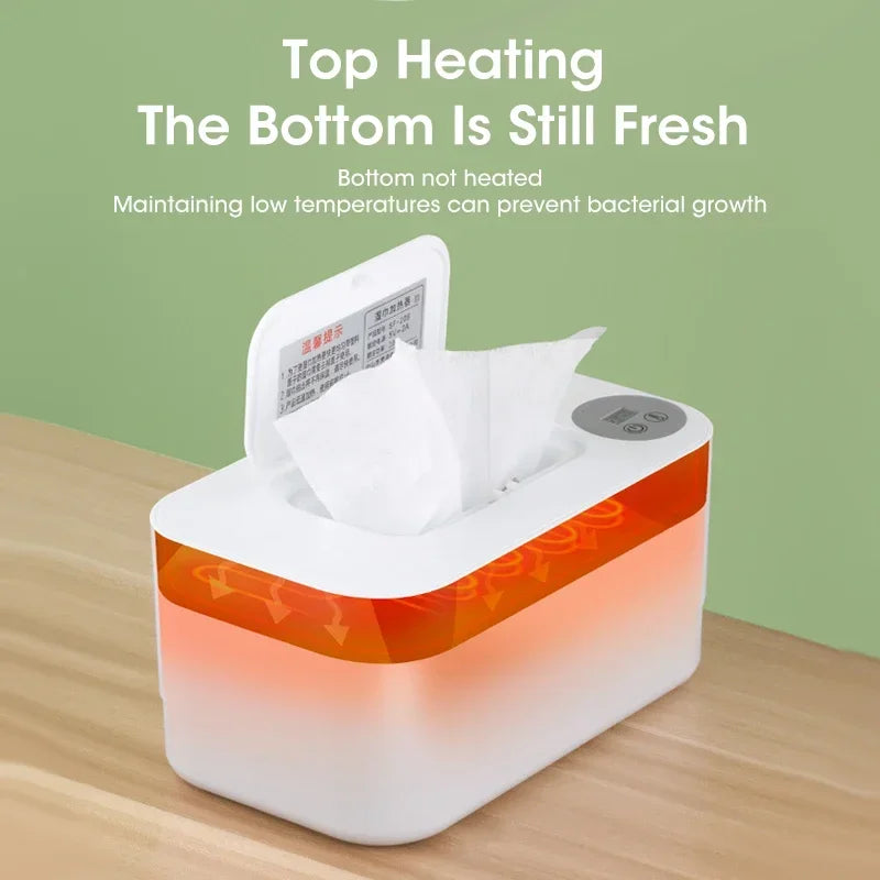 Baby Wipe Warmer with LED Display – Portable USB Wet Towel Heater for Home & Car