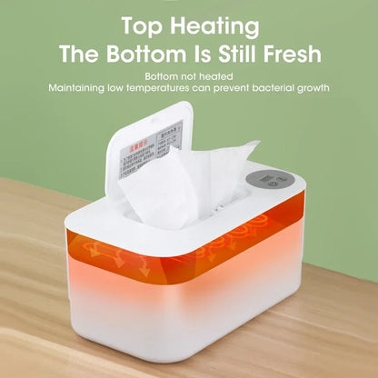 Baby Wipe Warmer with LED Display – Portable USB Wet Towel Heater for Home & Car