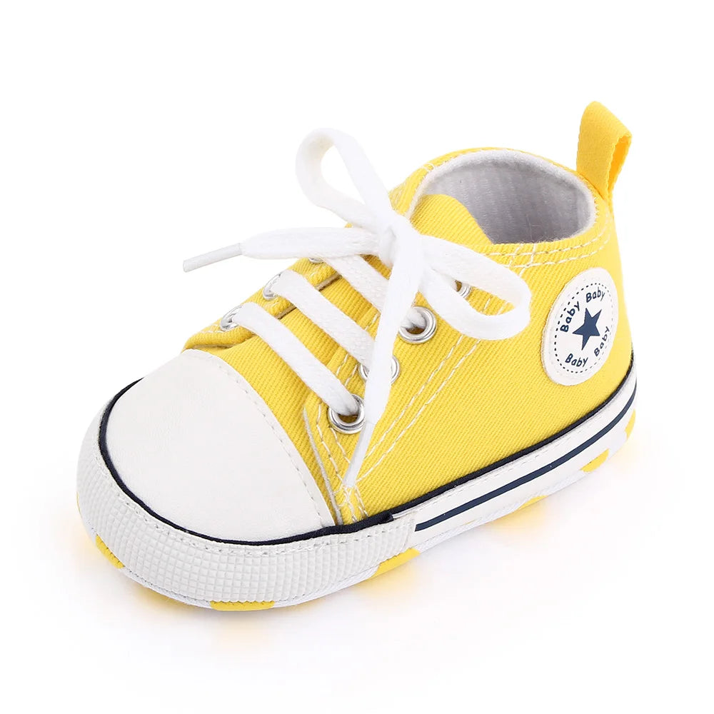 Baby Canvas Sneakers – Classic Soft Sole Non-Slip First Walker Shoes for Boys & Girls